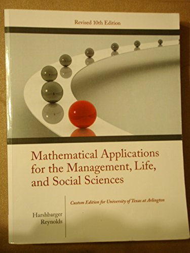Stock image for Mathematical Applications for the Management, Life and Social Sciences for sale by HPB-Red