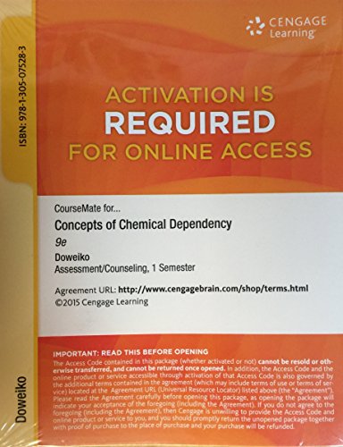 Beispielbild fr CourseMate for Concepts of Chemical Dependency zum Verkauf von HPB-Red