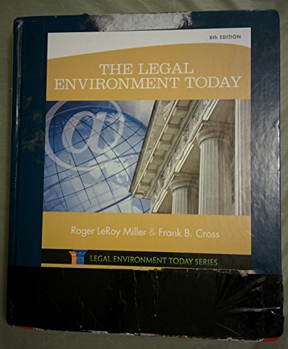 Beispielbild fr The Legal Environment Today zum Verkauf von Better World Books