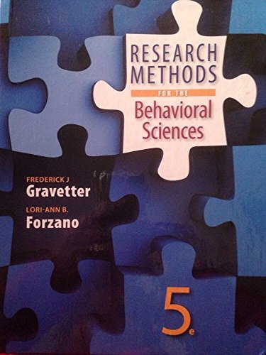 Beispielbild fr Research Methods for the Behavioral Sciences zum Verkauf von BooksRun