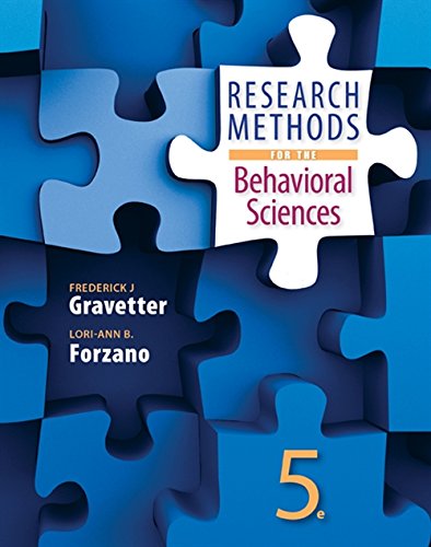 Stock image for Research Methods for the Behavioral Sciences for sale by Blackwell's