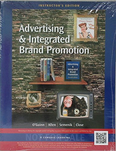 Beispielbild fr Advertising and Integrated Brand Promotion - Instructor's Edition zum Verkauf von SecondSale