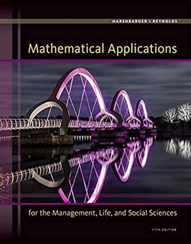 Beispielbild fr Mathematical Applications for the Management, Life, and Social Sc zum Verkauf von Hawking Books