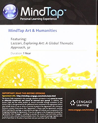 Stock image for MindTap Art, 1 term (6 months) Printed Access Card for Lazzari/Schlesier's Exploring Art: A Global, Thematic Approach, 5th for sale by Juggernautz