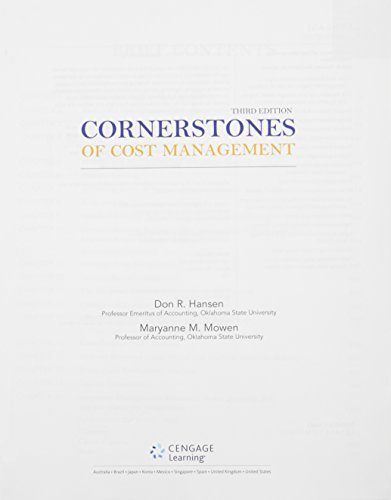 9781305138919 Bundle Cornerstones Of Cost Management