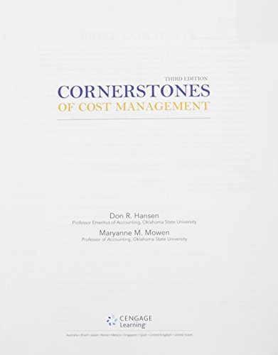 9781305138919: Cornerstones of Cost Management