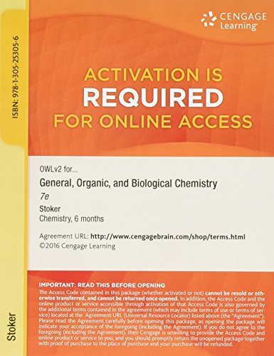 Stock image for OWLv2 with MindTap Reader, 1 term (6 months) Printed Access Card for Stoker's General, Organic, and Biological Chemistry, 7th for sale by Textbooks_Source
