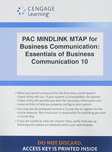 Stock image for LMS Integrated for MindTap Business Communication, 1 term (6 months) Printed Access Card for Guffey/Loewy's Essentials of Business Communication, 10th for sale by A Team Books