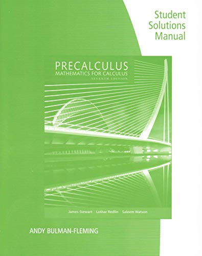 9781305253612: Student Solutions Manual for Stewart/Redlin/Watson's Precalculus: Mathematics for Calculus, 7th