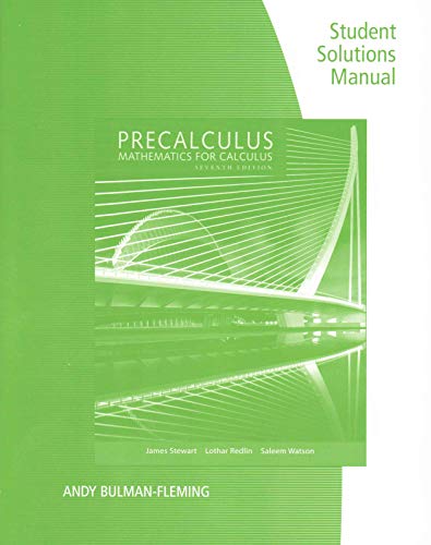 Stock image for Student Solutions Manual for Stewart/Redlin/Watson's Precalculus: Mathematics for Calculus, 7th for sale by SecondSale