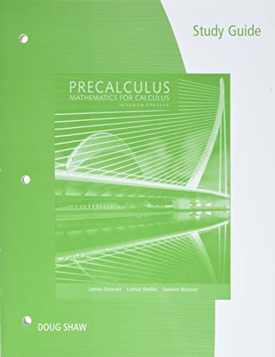 9781305253636: Study Guide for Stewart/Redlin/Watson's Precalculus: Mathematics for Calculus, 7th