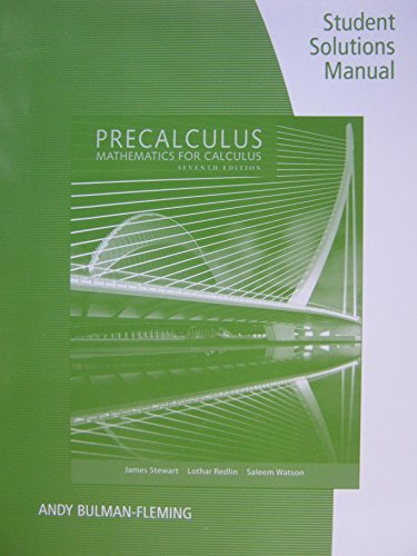 Beispielbild fr Precalculus Mathematics for Calculus Seventh Edition Student Solutions Manual zum Verkauf von BooksRun