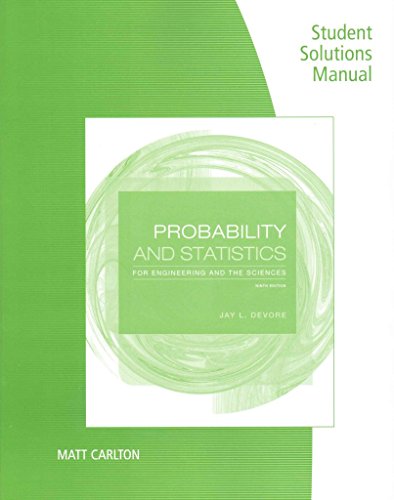 Stock image for Student Solutions Manual for Devore's Probability and Statistics for Engineering and the Sciences, 9th for sale by Books Unplugged