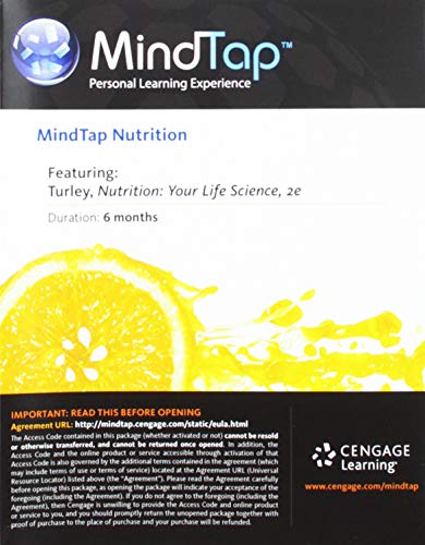 Imagen de archivo de MindTap Nutrition, 1 term (6 months) Printed Access Card for Turley/Thompson's Nutrition Your Life Science, 2nd a la venta por Textbooks_Source