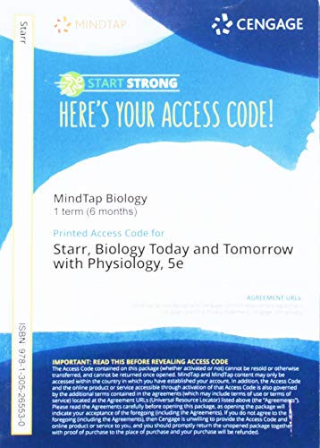 Beispielbild fr MindTap Biology, 1 term (6 months) Printed Access Card for Starr/Evers/Starr's Biology Today and Tomorrow zum Verkauf von Textbooks_Source