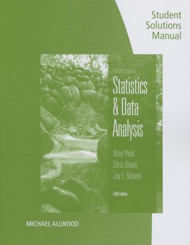 Beispielbild fr Student Solutions Manual for Peck/Olsen/Devore's An Introduction to Statistics and Data Analysis, 5th zum Verkauf von SecondSale