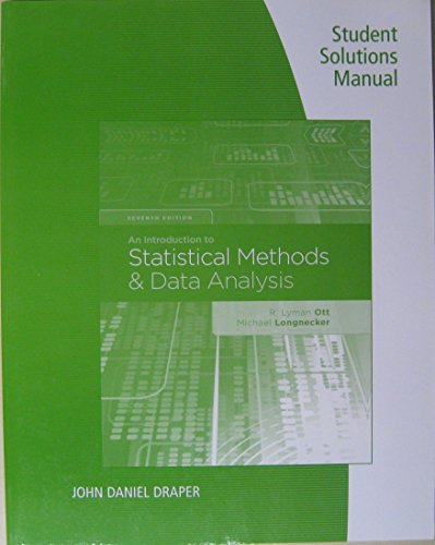 Imagen de archivo de Student Solutions Manual for Ott/Longnecker's An Introduction to Statistical Methods and Data Analysis, 7th a la venta por Books Unplugged