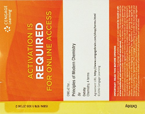 9781305271562: OWLv2, 4 terms (24 months) Printed Access Card for Oxtoby/Gillis/Butler's Principles of Modern Chemistry, 8th