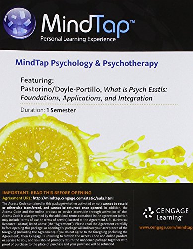 Imagen de archivo de MindTap Psychology, 1 term (6 months) Printed Access Card for Pastorino/Doyle-Portillo&#39;s What is Psy a la venta por Wrigley Books