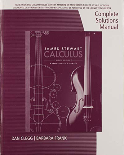 9781305276116: Complete Solutions Manual for Multivariable Calculus (James Stewart) Eight Edition (8e)