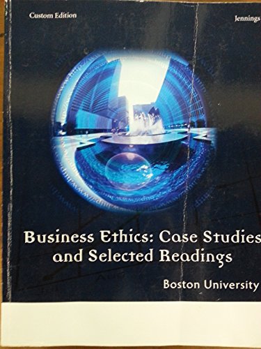 Imagen de archivo de Business Ethics: Case Studies and Selected Readings Boston University a la venta por More Than Words