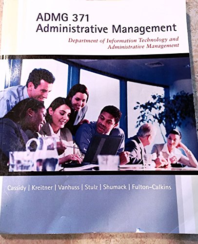Imagen de archivo de Administrative Management ADMG 371 (Central Washington University) a la venta por SecondSale