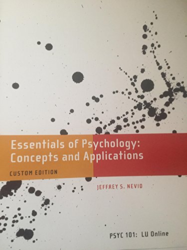 Stock image for Essentials of Psychology: Concepts and Applications for sale by HPB-Red