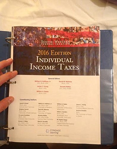 Stock image for South-Western Federal Taxation, 2016 Edition, Individual Income Taxes for sale by Better World Books