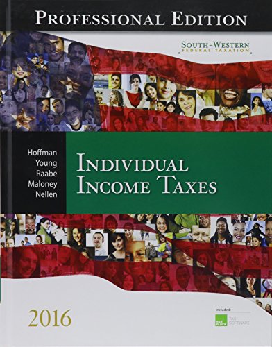 Imagen de archivo de South-Western Federal Taxation 2016 : Individual Income Taxes, Professional Edition (with H&r Block CD-ROM) a la venta por Better World Books