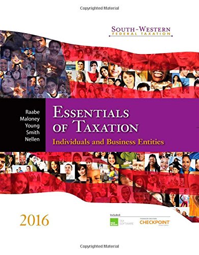 Imagen de archivo de Essentials of Taxation 2016: Individuals and Business Entities (South Western Federal Taxation) a la venta por Better World Books