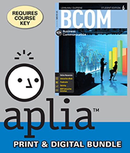 Beispielbild fr Bundle: BCOM 6 (with CourseMate Access Code), 6th + ApliaT with Cengage Learning Write Experience 2.0 Powered by MyAccess, 1 term (6 months) Access Code zum Verkauf von Textbooks_Source