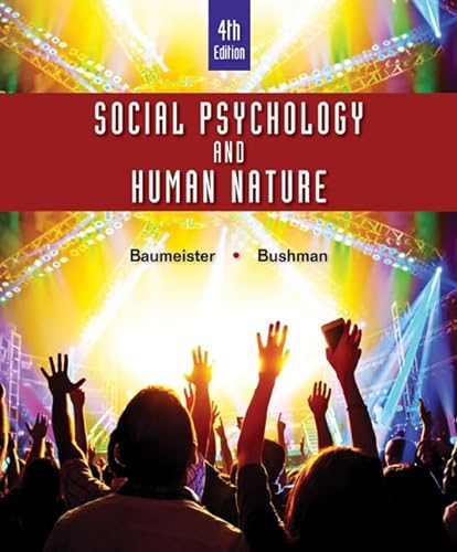 Beispielbild fr Social Psychology and Human Nature zum Verkauf von BooksRun