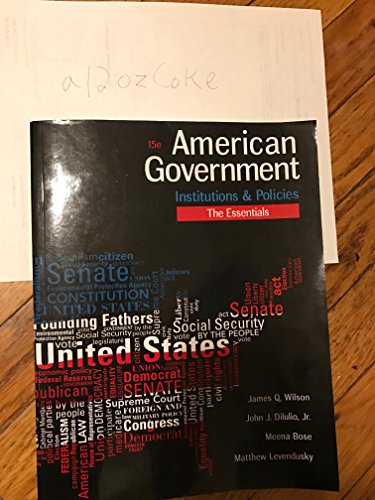 Imagen de archivo de American Government: Institutions and Policies a la venta por Sharehousegoods