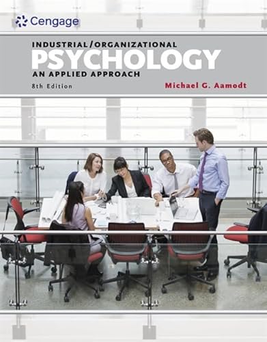 Imagen de archivo de Industrial/Organizational Applications Workbook for Aamodt's Industrial/Organizational Psychology: An Applied Approach (I/O Applications Workbook) a la venta por GoldenWavesOfBooks