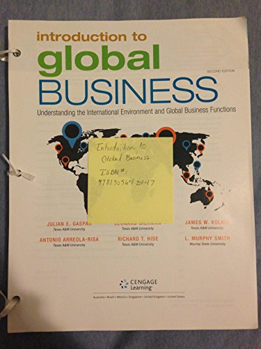 Imagen de archivo de Introduction to Global Business: Understanding the International Environment & Global Business Functions a la venta por HPB-Red