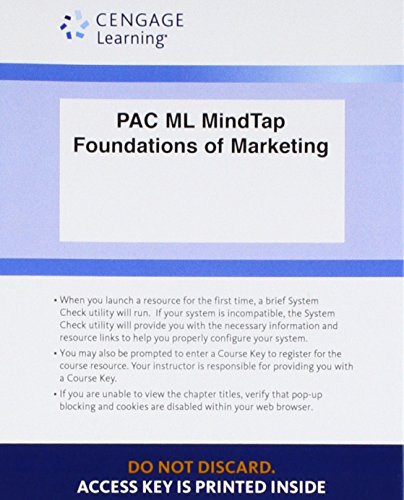 Stock image for LMS Integrated for MindTap Marketing, 1 term (6 months) Printed Access Card for Pride/Ferrell's Foundations of Marketing, 7th for sale by Bulrushed Books