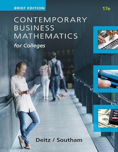 Beispielbild fr Contemporary Business Mathematics for Colleges. Brief Course zum Verkauf von Blackwell's