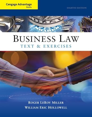 Imagen de archivo de Cengage Advantage Books: Business Law: Text and Exercises a la venta por Blue Vase Books