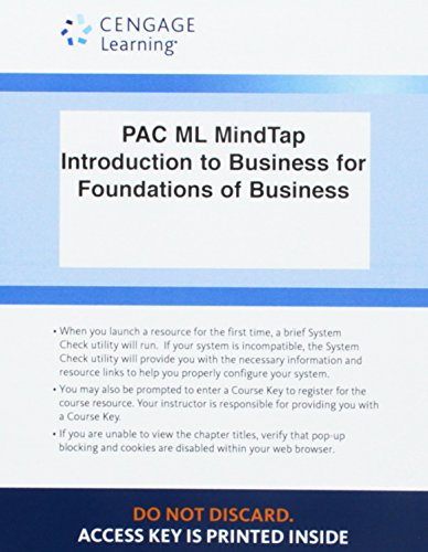 9781305511576: LMS Integrated for MindTap Introduction to Business, 1 term (6 months) Printed Access Card for Pride/Hughes/Kapoor's Foundations of Business, 5th