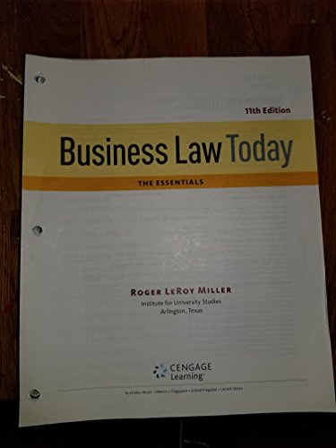 Beispielbild fr Cengage Advantage Books: Business Law Today, The Essentials: Text and Summarized Cases zum Verkauf von BooksRun