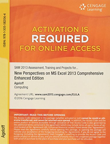 Imagen de archivo de SAM 2013 Assessment, Training, and Projects with MindTap Reader, v3.0 Multi-Term Printed Access Card for New Perspectives on Microsoft Excel 2013, Comprehensive Enhanced Edition a la venta por Bulrushed Books