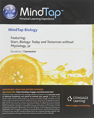 Imagen de archivo de MindTap Biology, 1 term (6 months) Printed Access Card for Starr/Evers/Starr's Biology Today and Tomorrow without Physiology a la venta por Campus Bookstore