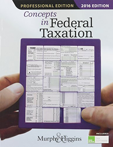 Stock image for Concepts in Federal Taxation 2016, Professional Edition (with HR Block Tax Preparation Software CD-ROM) for sale by Goodwill of Colorado