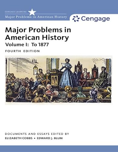 Beispielbild fr Major Problems in American History, Volume I zum Verkauf von BooksRun