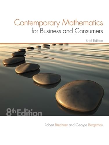 Beispielbild fr Contemporary Mathematics for Business & Consumers, Brief Edition zum Verkauf von BooksRun
