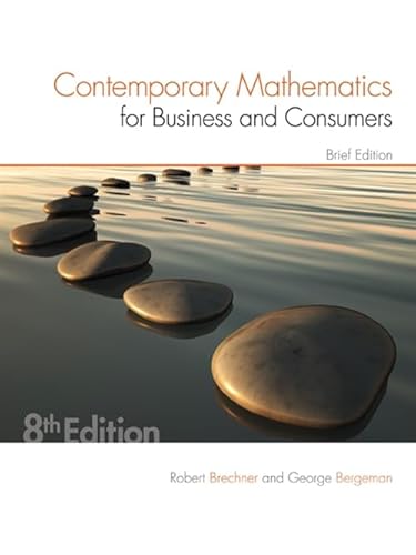 9781305585454: Contemporary Mathematics for Business and Consumers