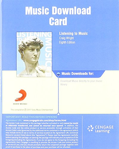 Stock image for Download, 1 term (6 months) Printed Access Card for Wright's Listening to Music for sale by SecondSale