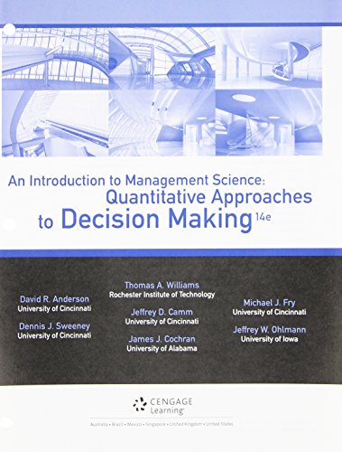 Beispielbild fr An Introduction to Management Science: Quantitative Approaches to Decision Making zum Verkauf von HPB-Red