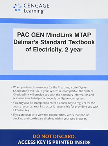 Stock image for LMS Integrated MindTap Electrical, 4 terms (24 months) Printed Access Card for Delmar's Standard Textbook of Electricity, 6th for sale by Textbooks_Source