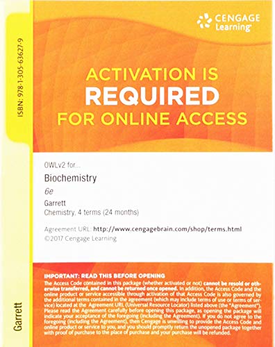 Imagen de archivo de OWLv2, 4 terms (24 months) Printed Access Card for Garrett/Grisham's Biochemistry Technology Update, 6th a la venta por HPB-Red